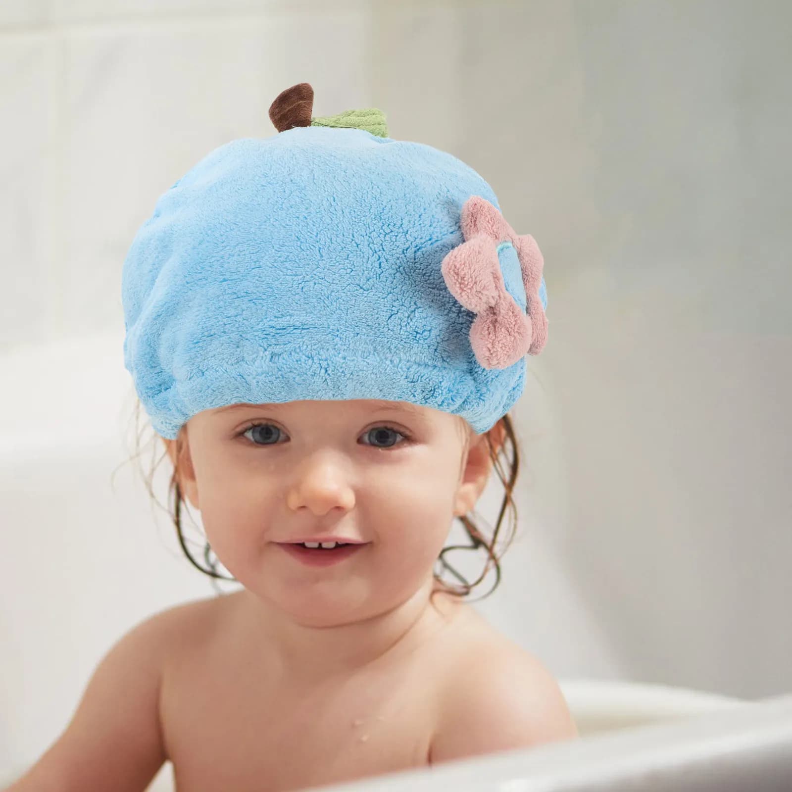 Children's hair towel, 1 piece, with cartoon pattern, soft and often, for quick drying after bath or swimming.