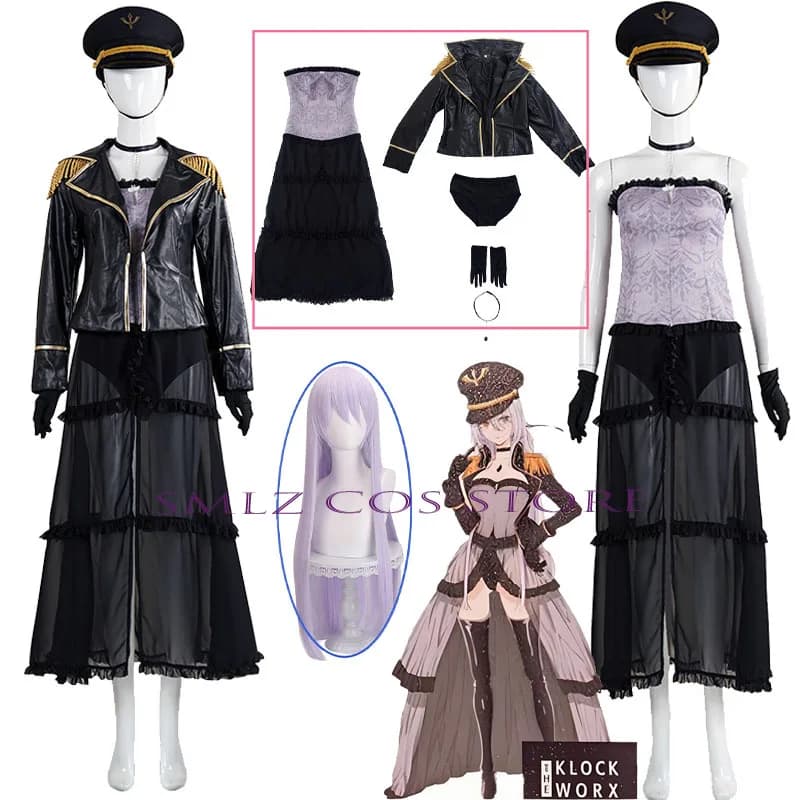 Anime My Dress-Up Marin Kitagawa Cosplay Militare Nero Lobelia Uniforme Abito Cappotto Cappello Costume Set Gioco di ruolo per feste Outfit WOman