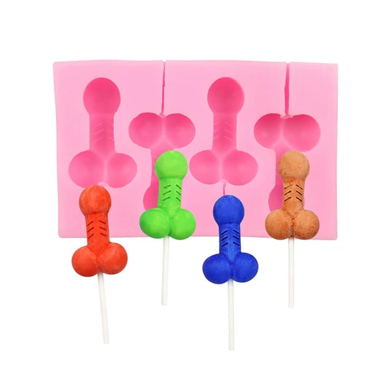 Pene lecca-lecca fondente stampo Silicone Sexy divertente cazzo cioccolato ghiaccio sapone candela stampo Pene Molde torta Pop strumenti di decorazione Topper