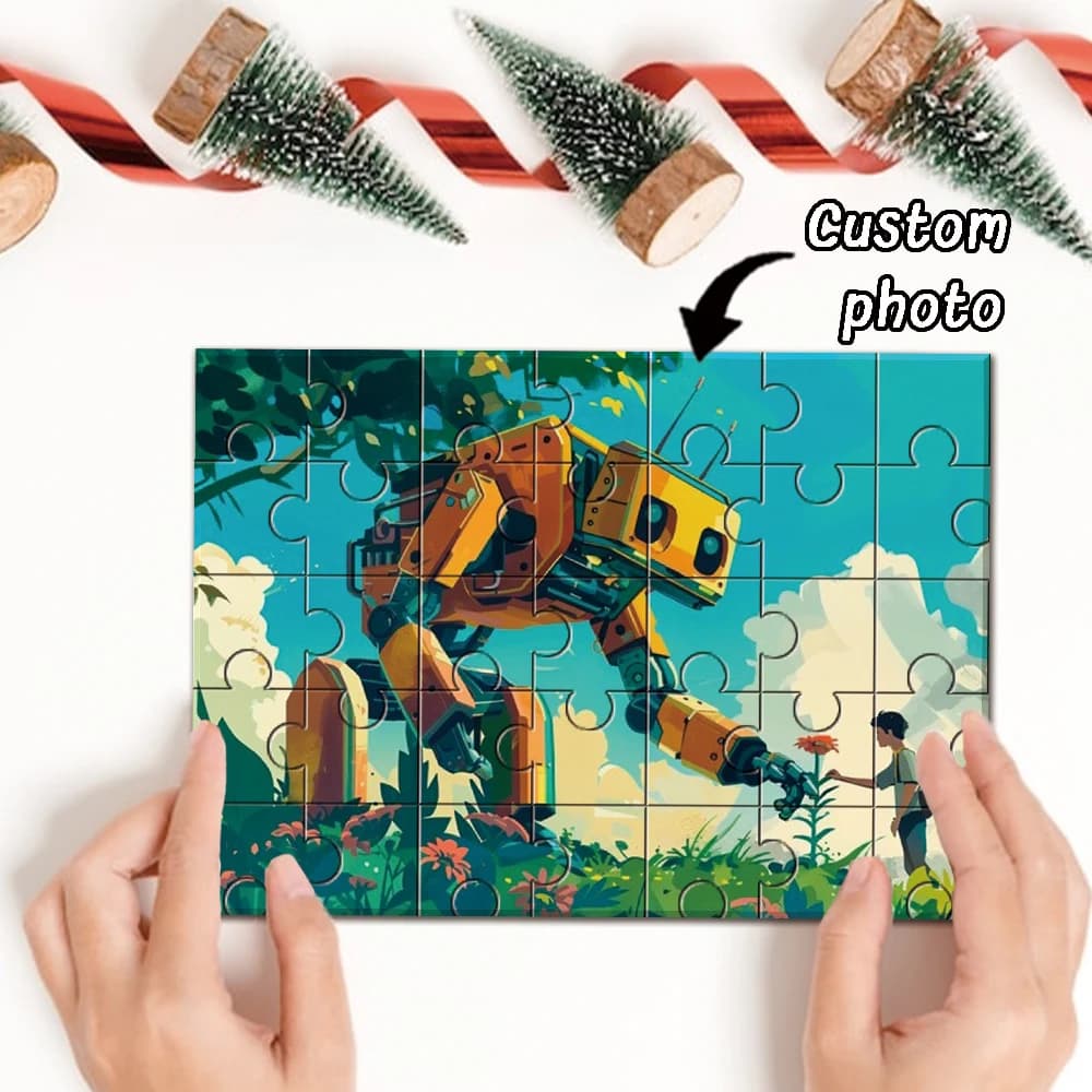 Puzzle in Legno Personalizzato con Foto 35/300/500/1000 Pezzi, Regalo Unico per Ogni Occasione