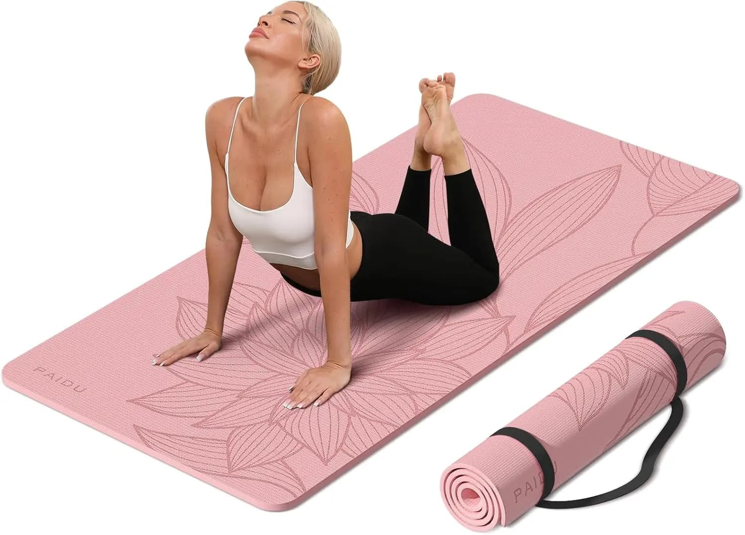 Great Yoga Mat for Stretching, Gym or Home Training, Anti-slip Material, Green Color, Comfortable and Extra Largo and Thickness