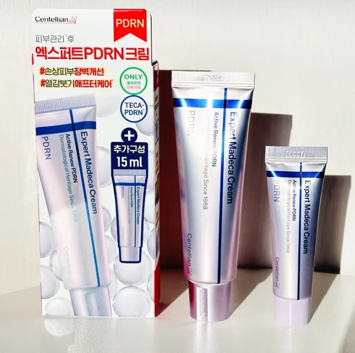 Set Crema Coreana Centellian24 Expert Madeca Active Renew PDRN, Tubo da 50ml + Tubo Bonus da 15ml, Ringiovanimento e Riparazione della Pelle Danneggiata, Cura del Viso