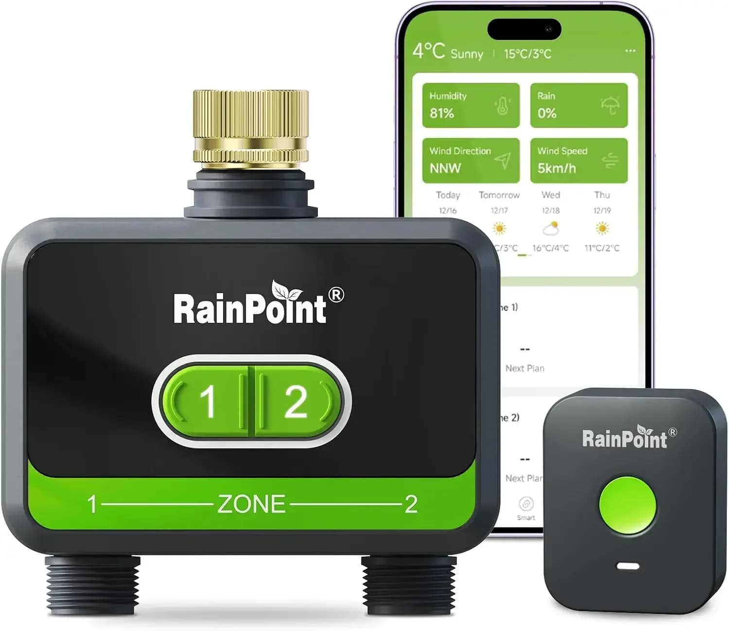 Best Seller! Timer WiFi per Tubo da Giardino con Ingresso in Ottone, Timer Intelligente a 2 Zone, Controller Irrigazione WiFi, Automatico