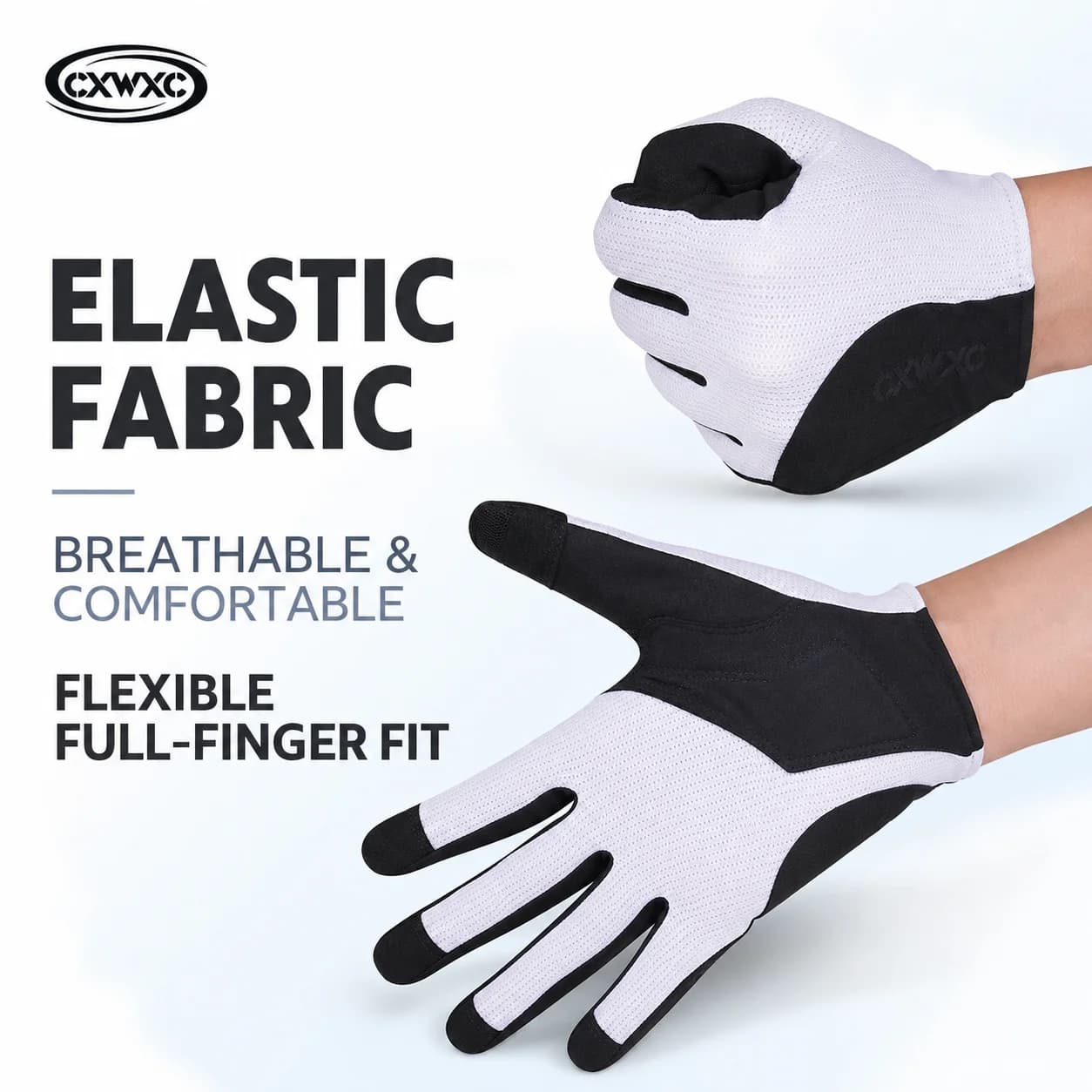CXWXC Full Finger Cycling Gloves SBR Shock Absorbing Breathable Non Slip Touchscreen Gloves for Mountain Road Bike Riding