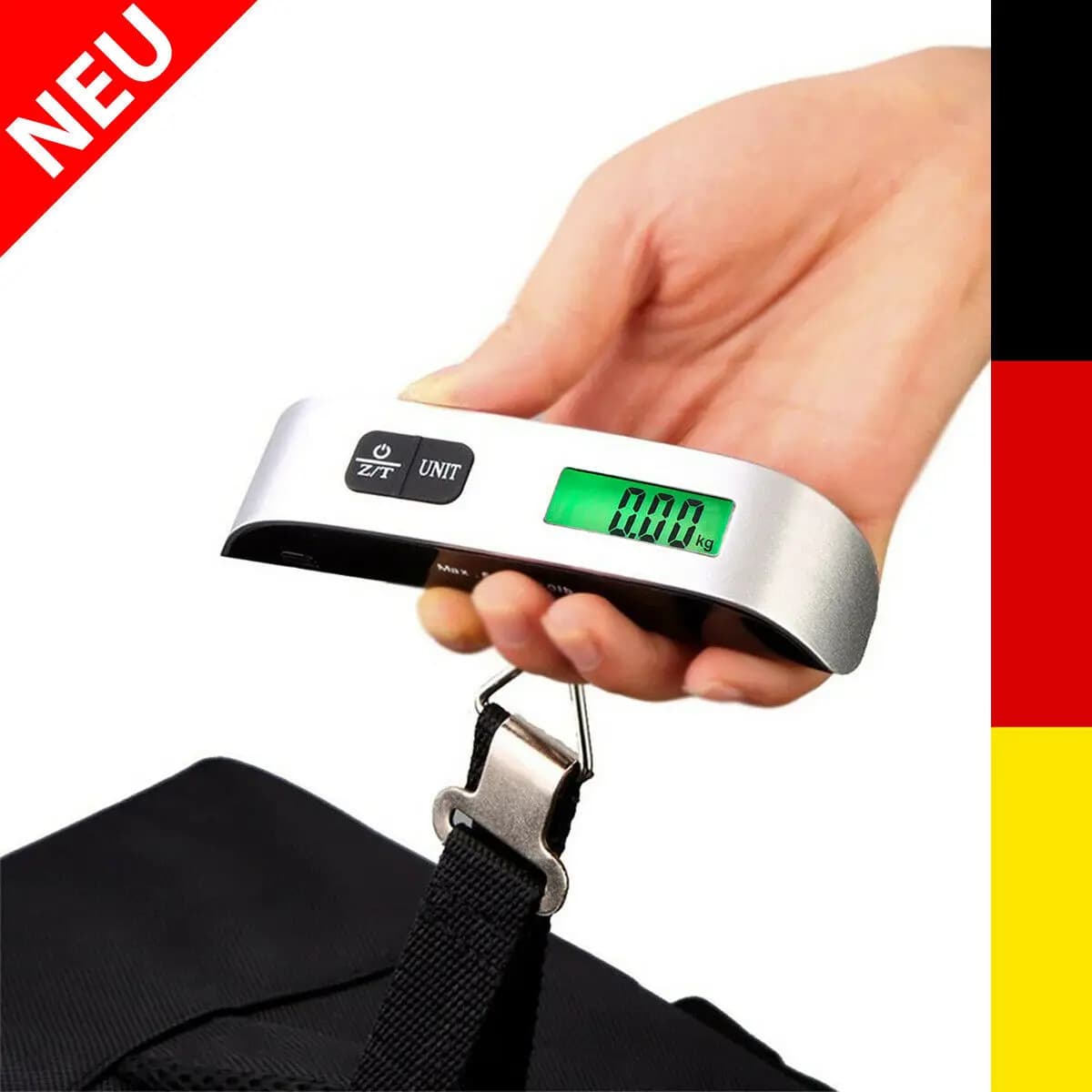 110Lb/50Kg Display LCD Valigia portatile Bilancia per bagagli da viaggio Bilancia per bagagli sospesi Bilancia per bagagli digitale
