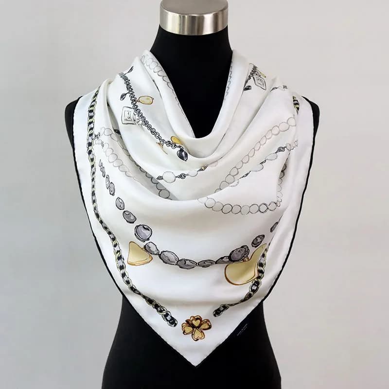 Sciarpa in Seta 100% Pesante da Donna, Elegante Foulard Quadrato Grande in Seta, Sciarpa per Capelli, Hijab 88x88CM