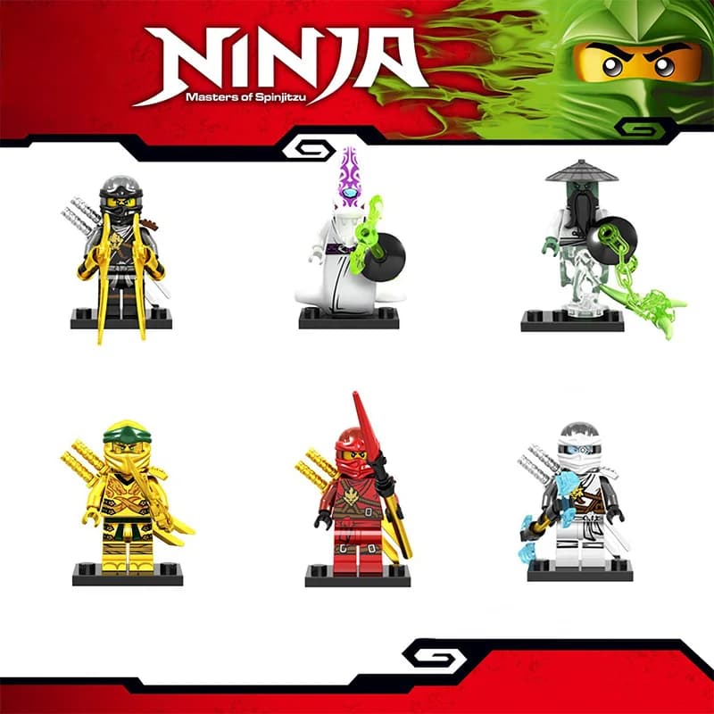 Giocattolo da costruzione del puzzle con figura in legno da costruzione del ninja del blocco di costruzione Phantom