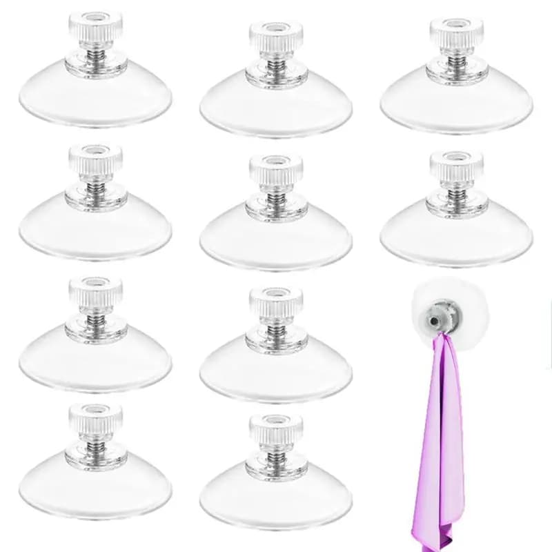 FLYY-For Camping And Car,Suction Cups, Stainless Steel 41 Mm Diameter Suction Cup With Thread, Includes Suction Cup Hook