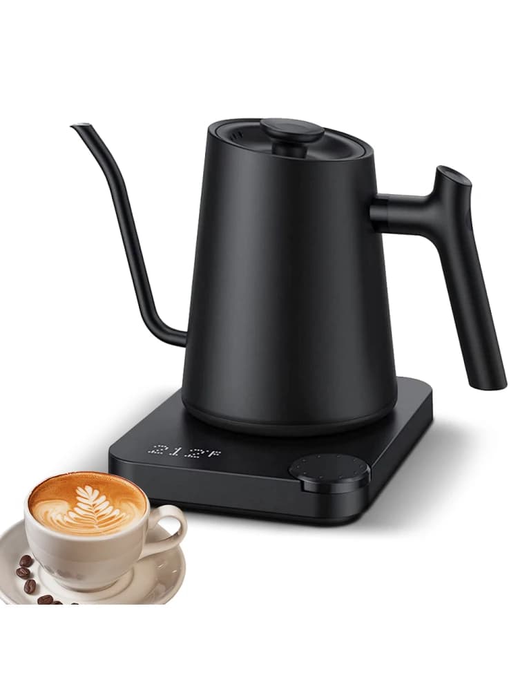 Bollitore elettrico a collo d'oca 0.9 lcontrollo della temperatura bollitori elettrici interni in acciaio inossidabile a riscaldamento rapido 1200w per versare sopra il caffè