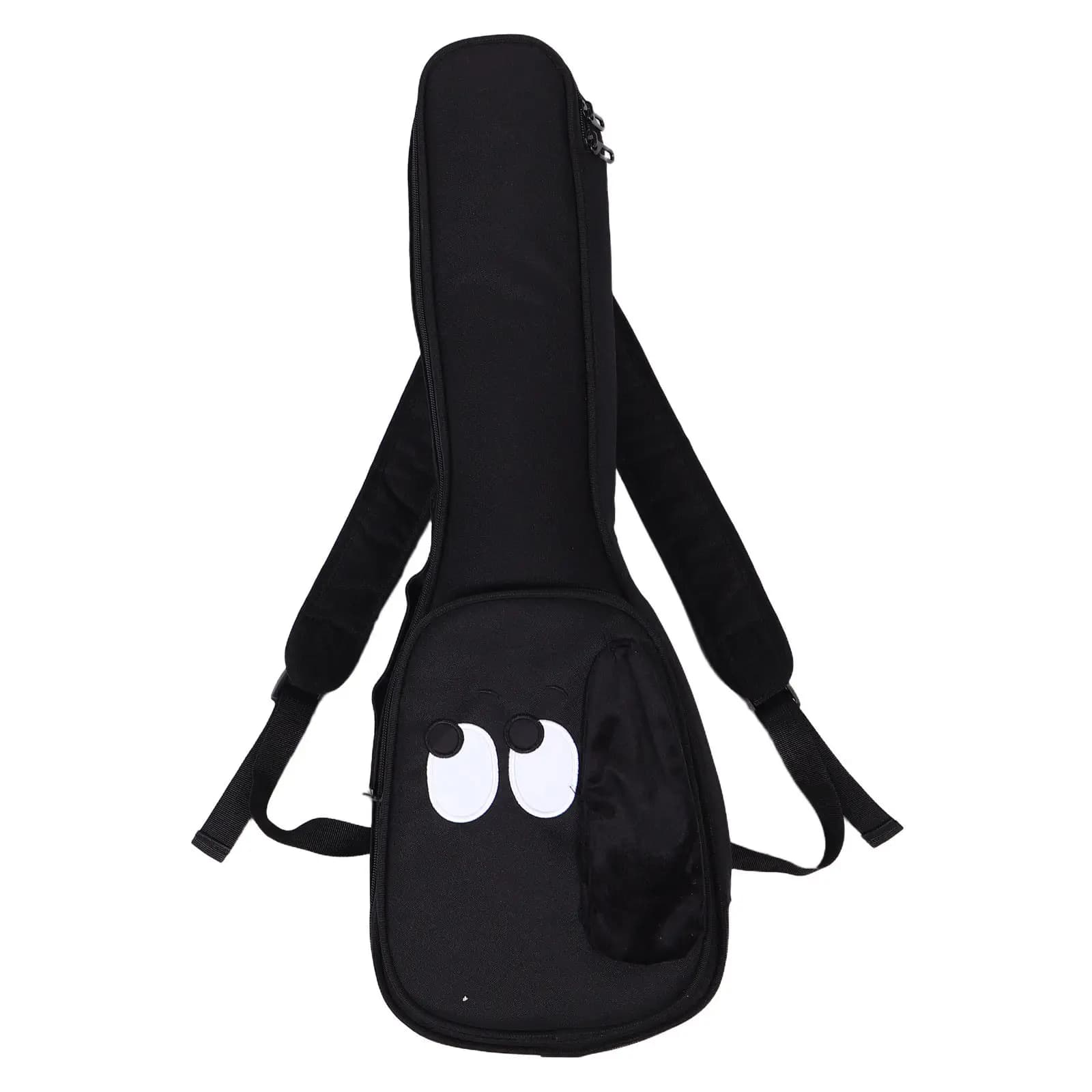 Borsa per Ukulele Nera in Tessuto Oxford Impermeabile, Zaino Imbottito Morbido per Ukulele da Concerto, Custodia per Chitarra con Tracolla Regolabile