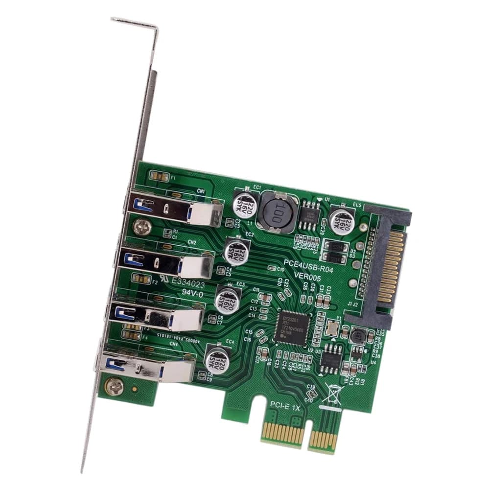 Y60A NEW-Low Profile 4 Ports PCI-E to USB 3.0 HUB PCI Express Expansion Card Adapter 5Gbps USB1.1/2.0/3.0 Operating Systems