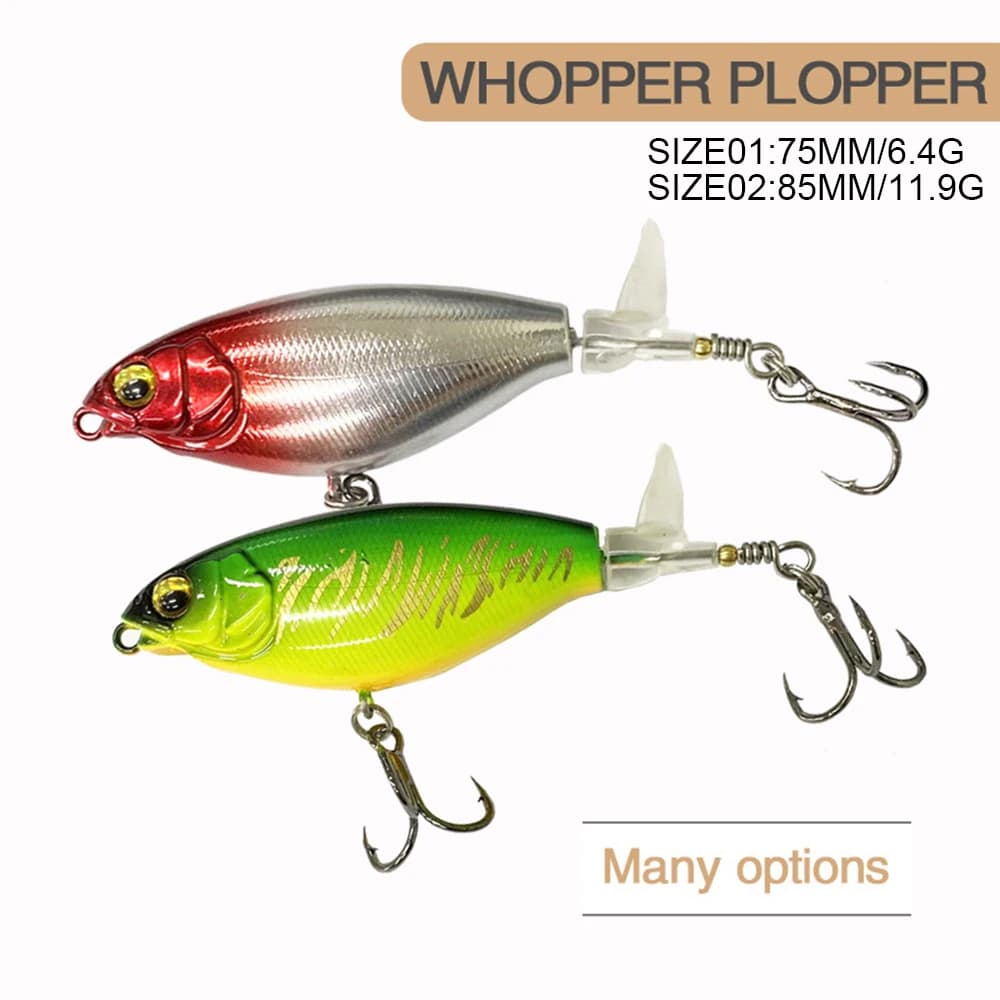 7.5/8.5cm 6.4/11.9g esche da pesca Floating Spin Bait Wobbler Long Casting Whopper Plopper Tail Spinner esca artificiale LXJ102