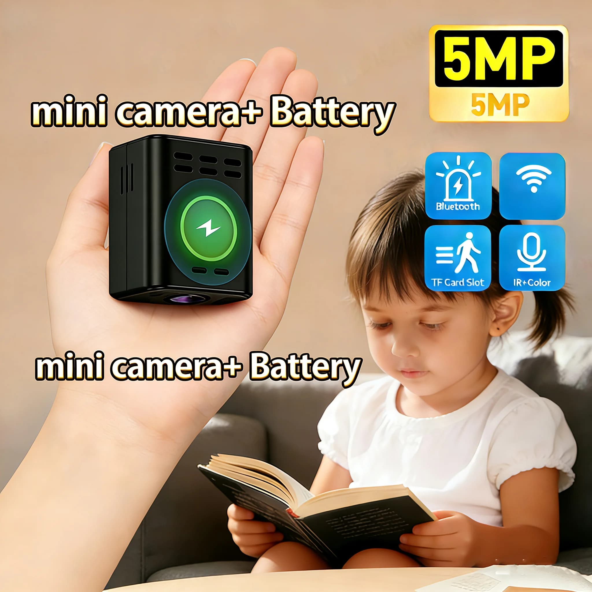 Mini telecamera wireless WiFi 2.4G WiFi Conversazione bidirezionale Avvisi rilevamento movimento P2P CCTV portatile Baby Monitor Videocamera di sorveglianza