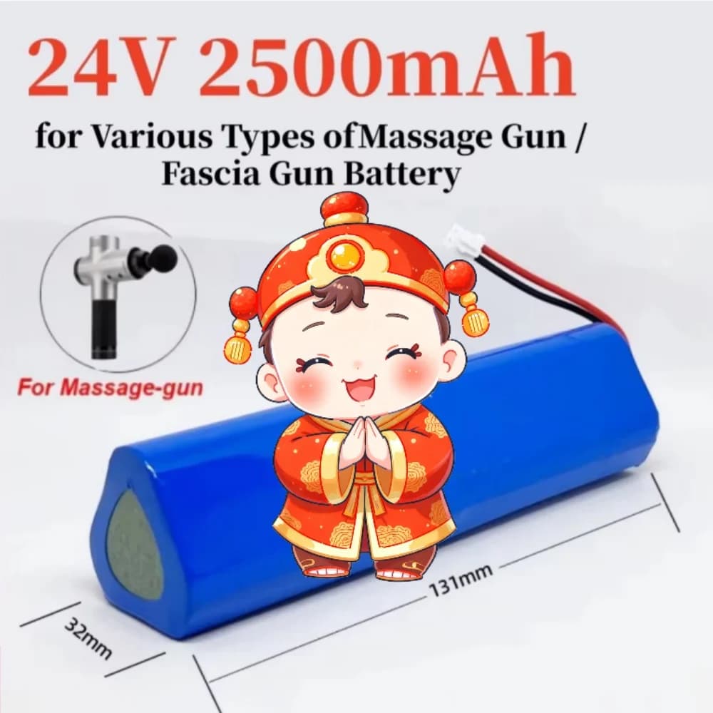 24V 2500mAh Li-ion Rechargeable Battery Pack for Phoenix A1 Massage Gun Fascia Gun 100% New High-Quality Replacement Battery