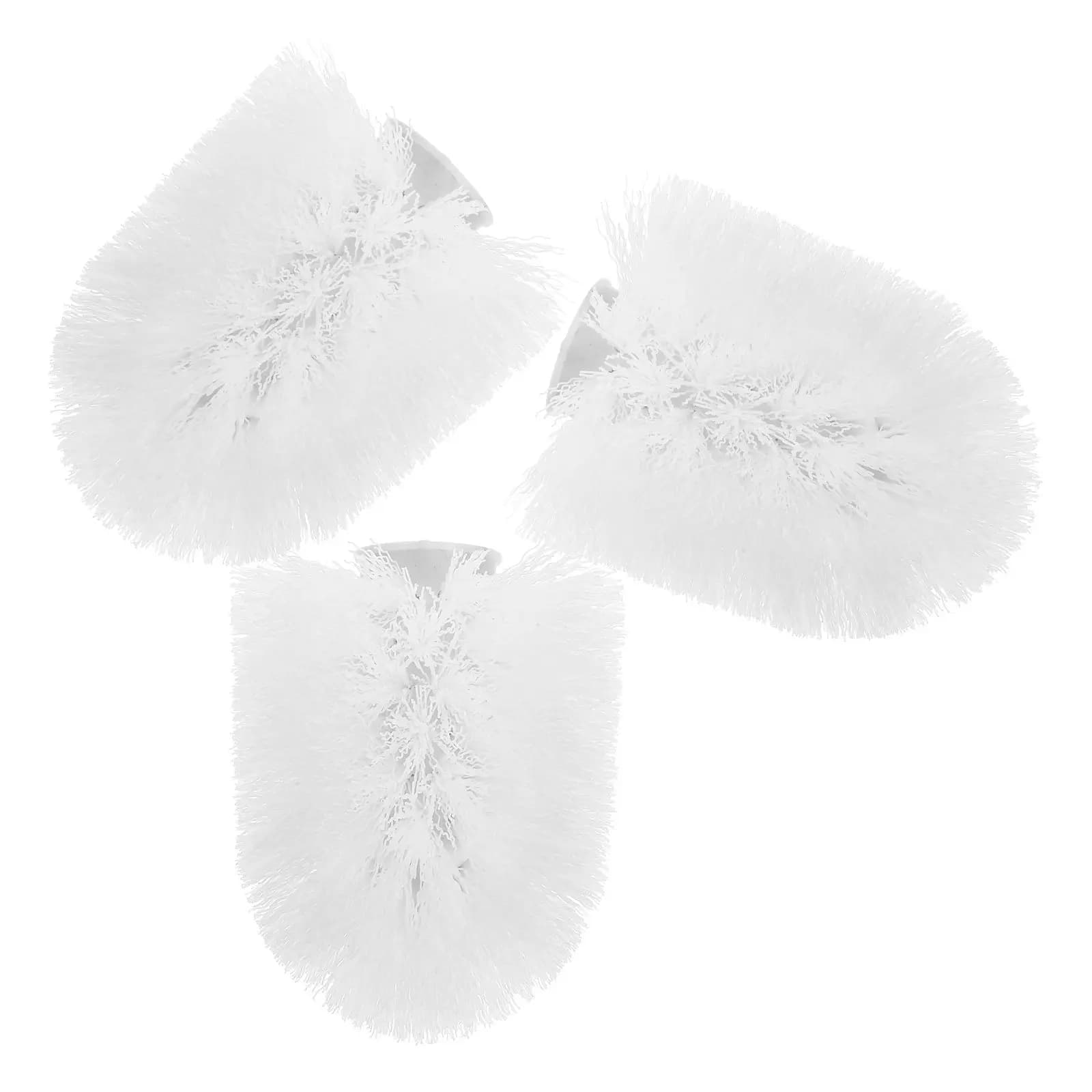 3Pcs Replacement Toilet Brush Heads High-Quality Plastic Bristles Non-Deforming Thorough Cleaning Tool for Bathroom Kitchen