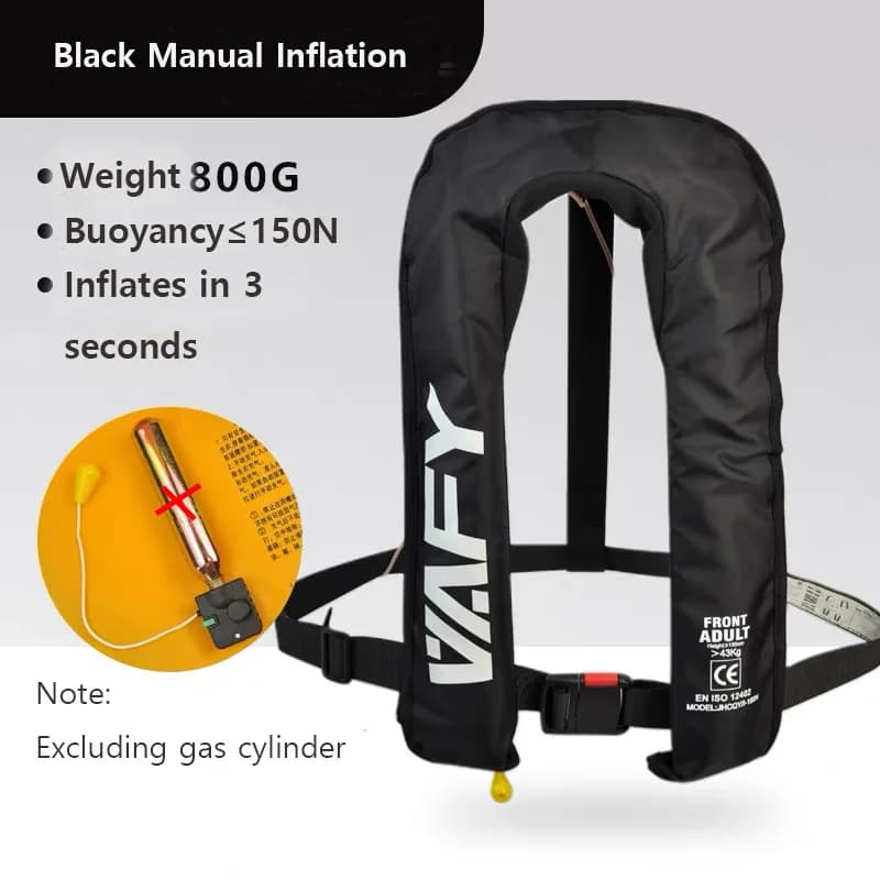 Giubbotto di salvataggio gonfiabile automatico/manuale Giubbotto di salvataggio approvato CE 150N PFD, profilo basso, design compatto, per pesca, rafting, canottaggio