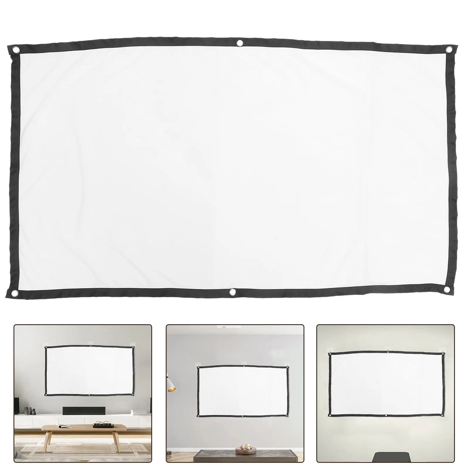 1 set di schermi per proiettore da 84 pollici per casa, campeggio, anti-piega, pieghevoli, portatili, per esterni, interni, teatro, aula, feste, film HD