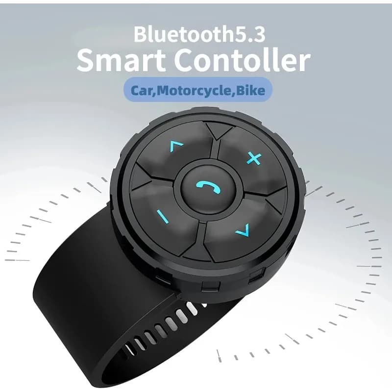 Telecomando Wireless Bluetooth 5.3 Impermeabile IPX6 per Bicicletta, Moto, Auto, Dispositivi iPhone e Android