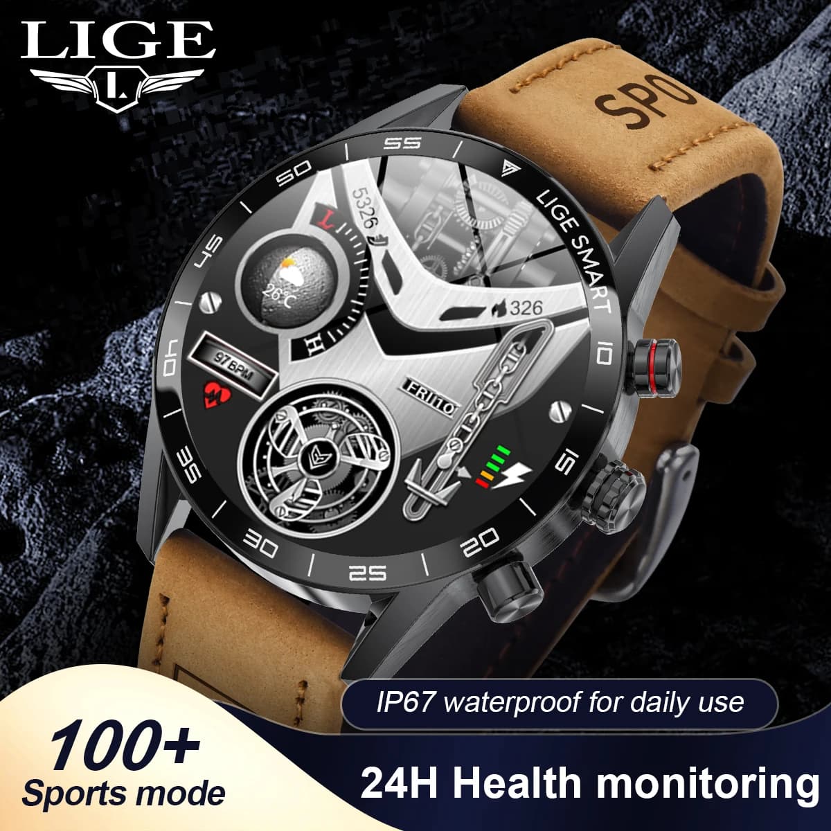2026 LIGE New Smart Watch 1.39” HD Display Voice Call Rugged Military Outdoor Sports Watch Health Heart Rate Smart watch for men