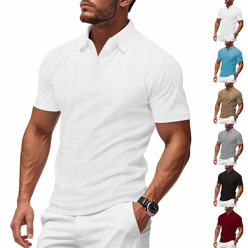 Polo polo traspirante a maniche corte da golf in stile britannico da uomo semplice estivo transfrontaliero