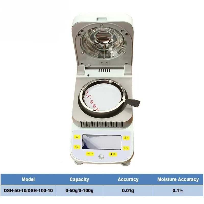 100g Heating Type Moisture Testing Balance 0.01g/0.001g Readability Material Water Content Detector