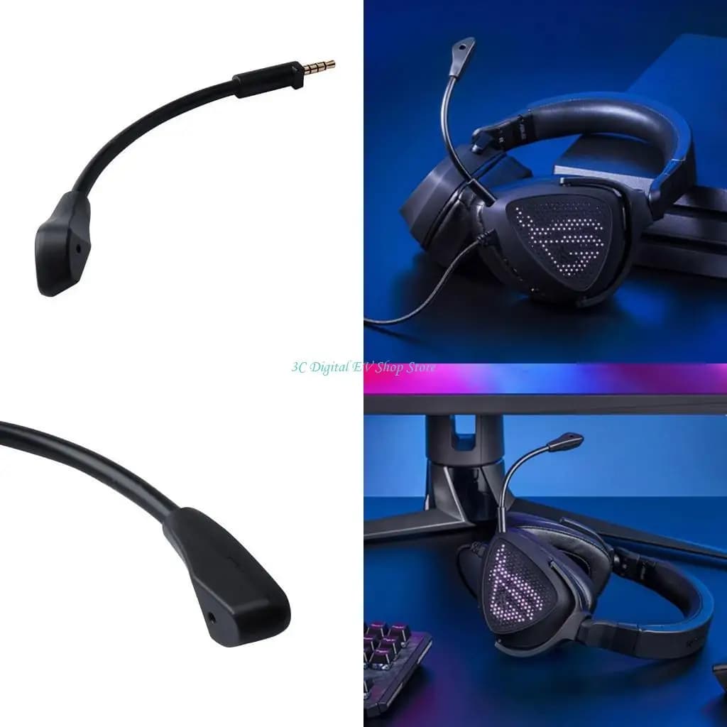 E74D Game Mic 3.5mm Microphone Replacement for ROG for Delta Gaming Headphone E-Sports Gaming Headset Mic