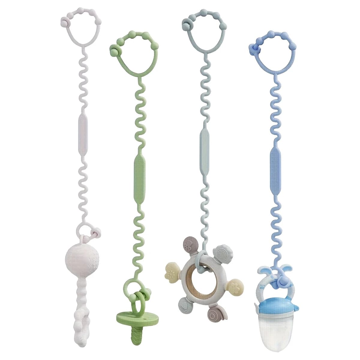 1pc/4pcs Portaciuccio in Silicone Regolabile per Bambini, Catena per Bottiglie, Catena Anti-Goccia per Giocattolo Ciuccio Massaggiagengive e Bottiglia