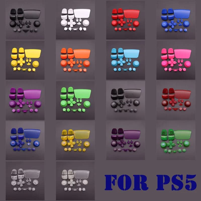18 colori rosso nero blu bianco trasparente controller di gioco tasti pulsante maniglia coperchio per Sony per accessori console di gioco PS5