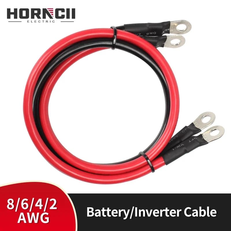 Cavo inverter batteria 8 6 4 2 AWG connettore filo di rame intrecciato con cavo ponticello a terra a saldare per avviamento barca per auto camper solare