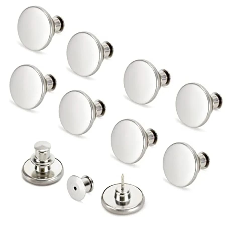 8 Sets Jean Buttons pins No Sew Instant 17mm Replacement Button Adjustable Pants Buttons Kit