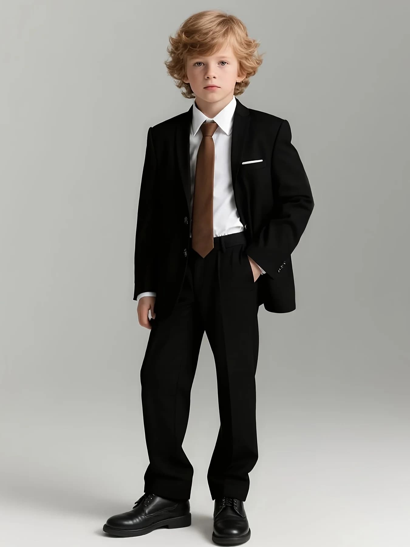 Boys Suit 2-Piece Jacket Trousers Casual Fashion Wedding Birthday Gift Party Performance Teens Suit Tuxedo Size 2-16Y