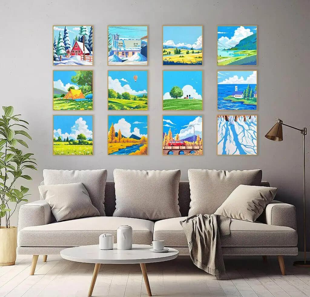 Kit di Pittura Diamante 5D Fai-da-Te 'Forever Young' - Dodici Sussurri della Natura, Pezzo Singolo, Diamanti Quadrati Completi AB per Arte e Artigianato per Adulti
