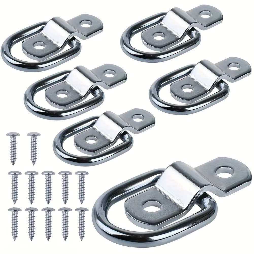 2/4 Pezzi Anelli di Fissaggio a D per Rimorchio, Adatti per Furgoni, Camion, Trasportatori di Cavalli, Barche, Corde, Clip di Fissaggio per Auto, Accessori Hardware