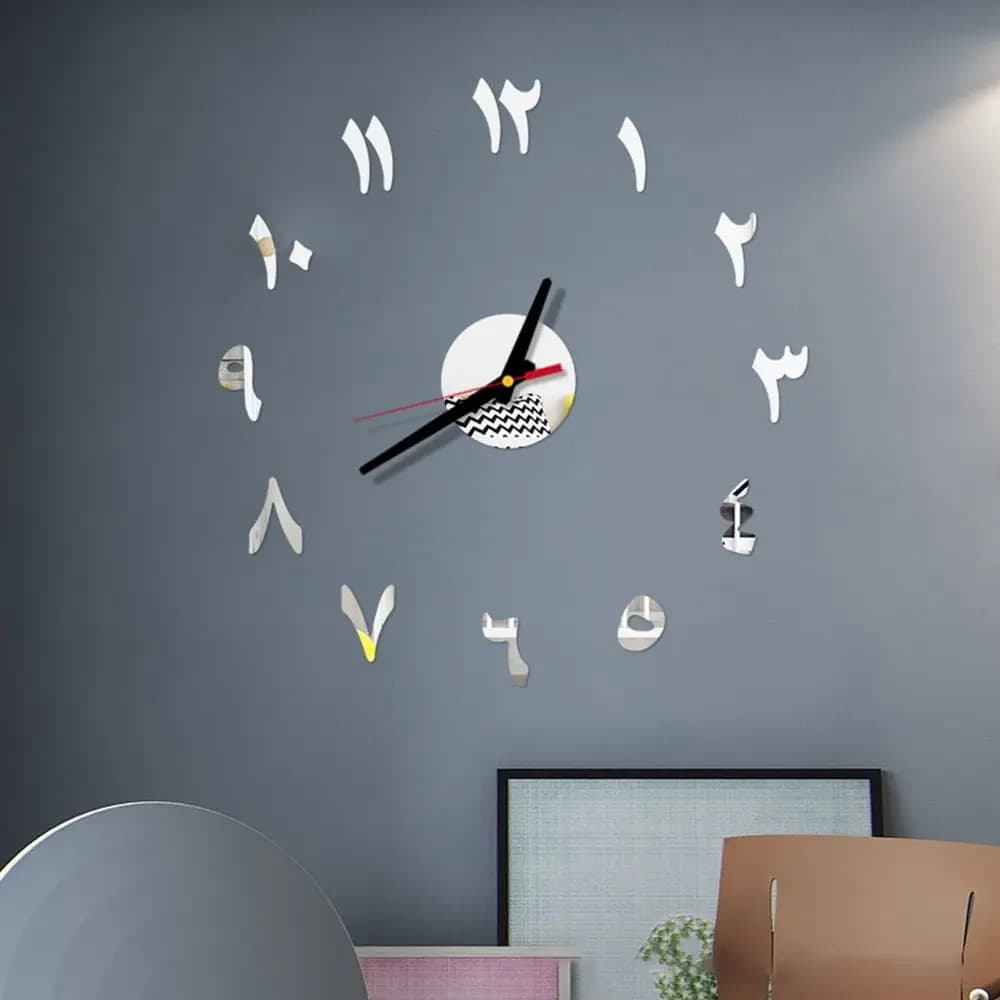 Wall Clock Digital Sticker Design Modern Kitchen DIY Living Room Decorations For Home DIY Quartz Needl Removable