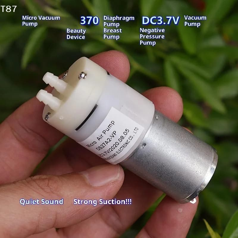 Pompa a Diaframma Silenziosa Mini DC3V 3.7V per Acquario, Monitoraggio Ossigeno e Pressione Negativa, Motore 370 per Pompa ad Aria e Vuoto