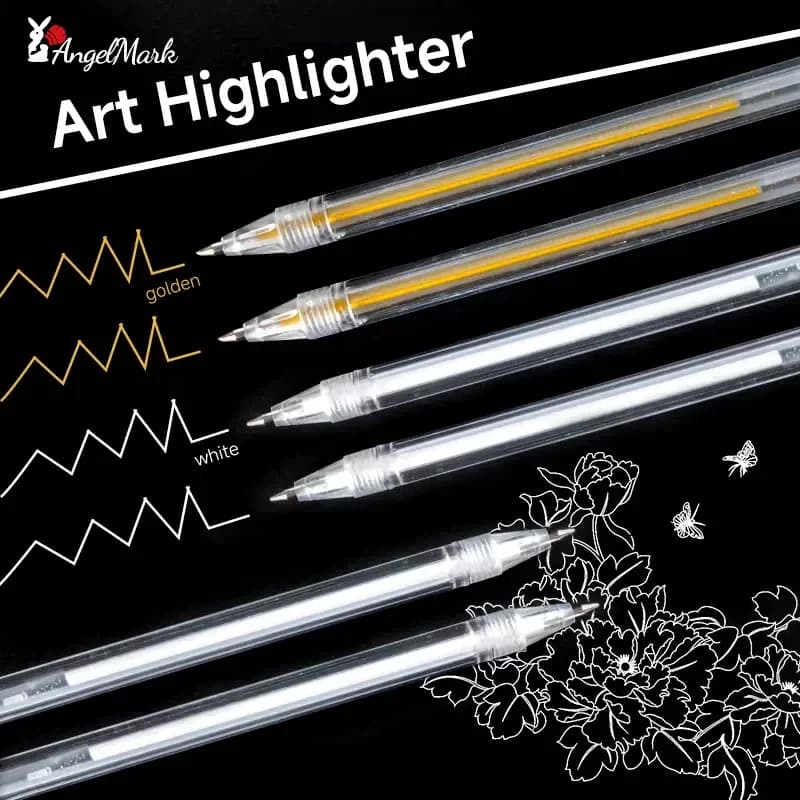 Penna a inchiostro gel bianco Classico Gelly Roll Art Evidenzia pennarello Bianco brillante Argento Oro Pittura artistica Penne da disegno 12 pezzi