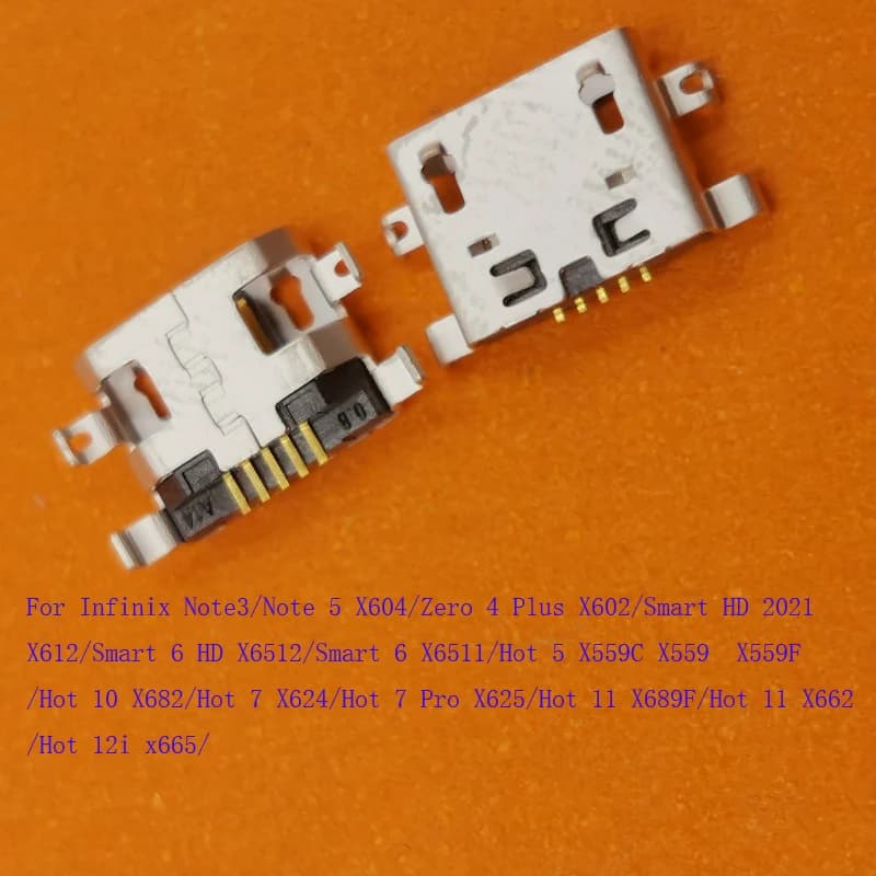 10-200 USB Connector for Infinix Hot 5 10 7 Pro 11 12i Smart 6 HD Note 3 Zero 4 Plus X682 X689F