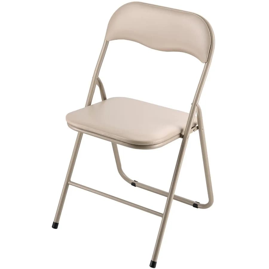 Set di 4 Sedie Pieghevoli in Pelle con Telaio in Metallo Resistente, Cuscino Imbottito, Sedie Portatili Pieghevoli per Tavolo da Gioco