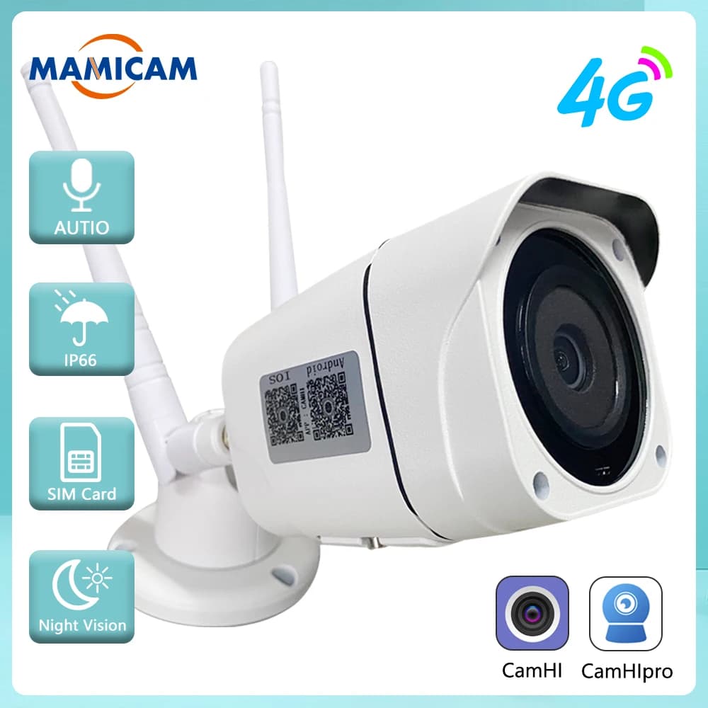 4G SIM Card IP Camera 5MP HD Outdoor Wireless WIFI Security Bullet Camera 1080P videosorveglianza CCTV Metal P2P IP66 Camhipro