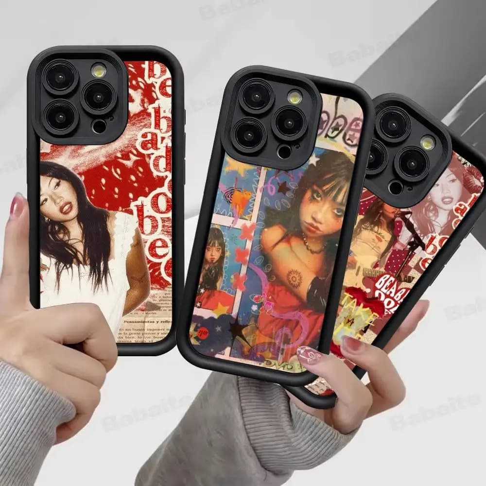Cover for iPhone silicone with print of the famous indie singer B-Beabadoobee for models 17, 16, 15, 13, 11, 12, 14 Pro Max Plus