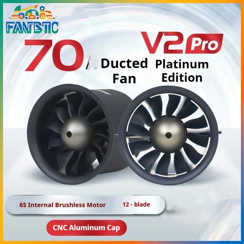 Fms 70mm Pro 12 Blade Ducted Fan Power Unit Inrunner Motor 6s Upgrade Rc Airplane Accessories For Fixed Wing Rc Aircraft