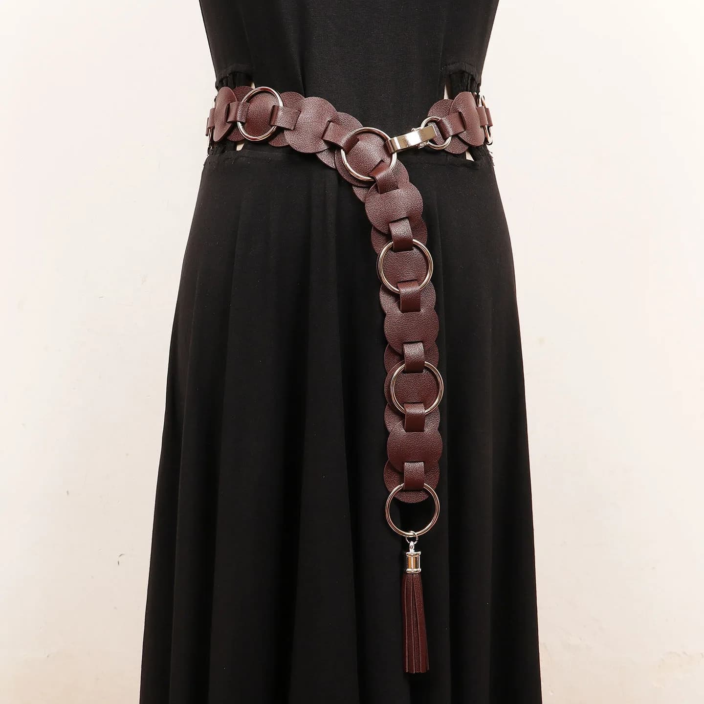 Women's New Fashion Versatile Braided Simple Decorative Round Buckle Belt Millennial Spicy Girl Versatile Belt