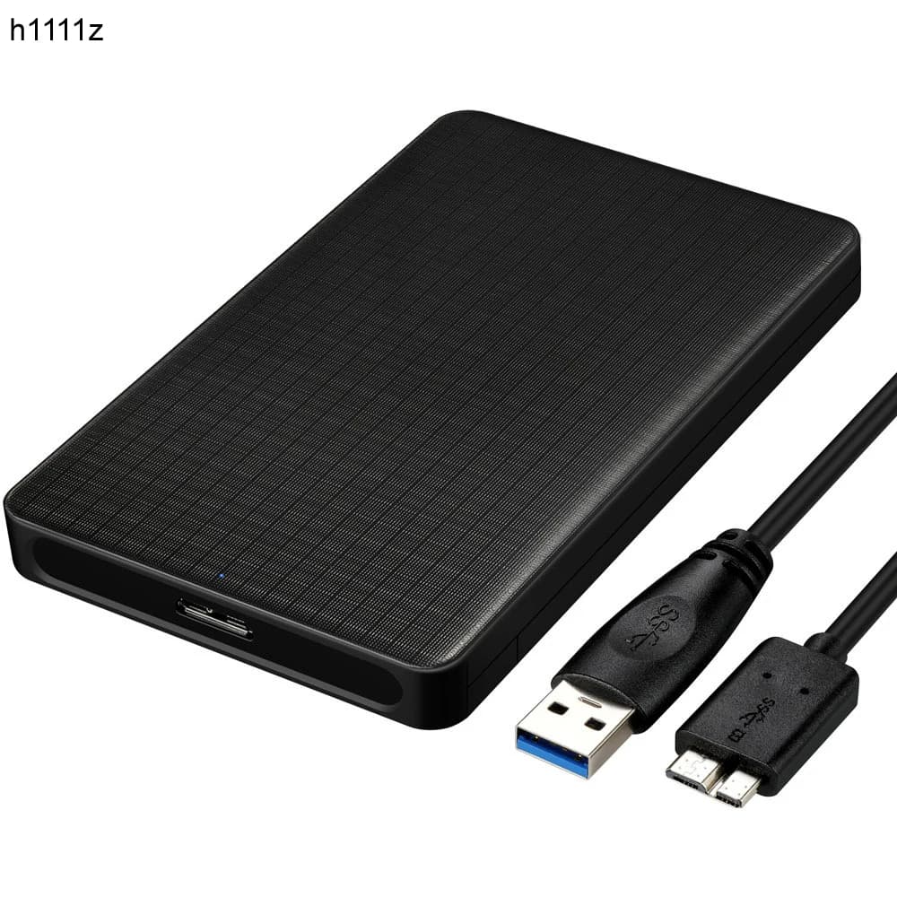 Unità HD USB 3.0 SATA da 2,5 pollici Custodia HDD esterna Nero Strumento gratuito 5 Gbps Supporto UASP per SSD SATA da 7 mm/9,5 mm da 2,5 pollici
