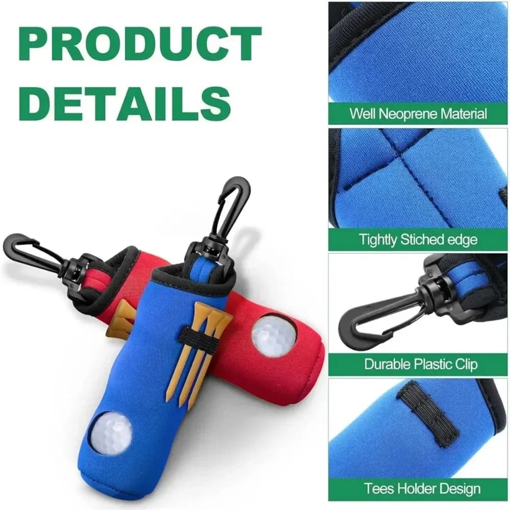 Porta Palline da Golf in Neoprene, Borsa Portatile per Palline e Tee da Golf, per Uomo e Donna, per Allenamento e Conservazione all'Aperto