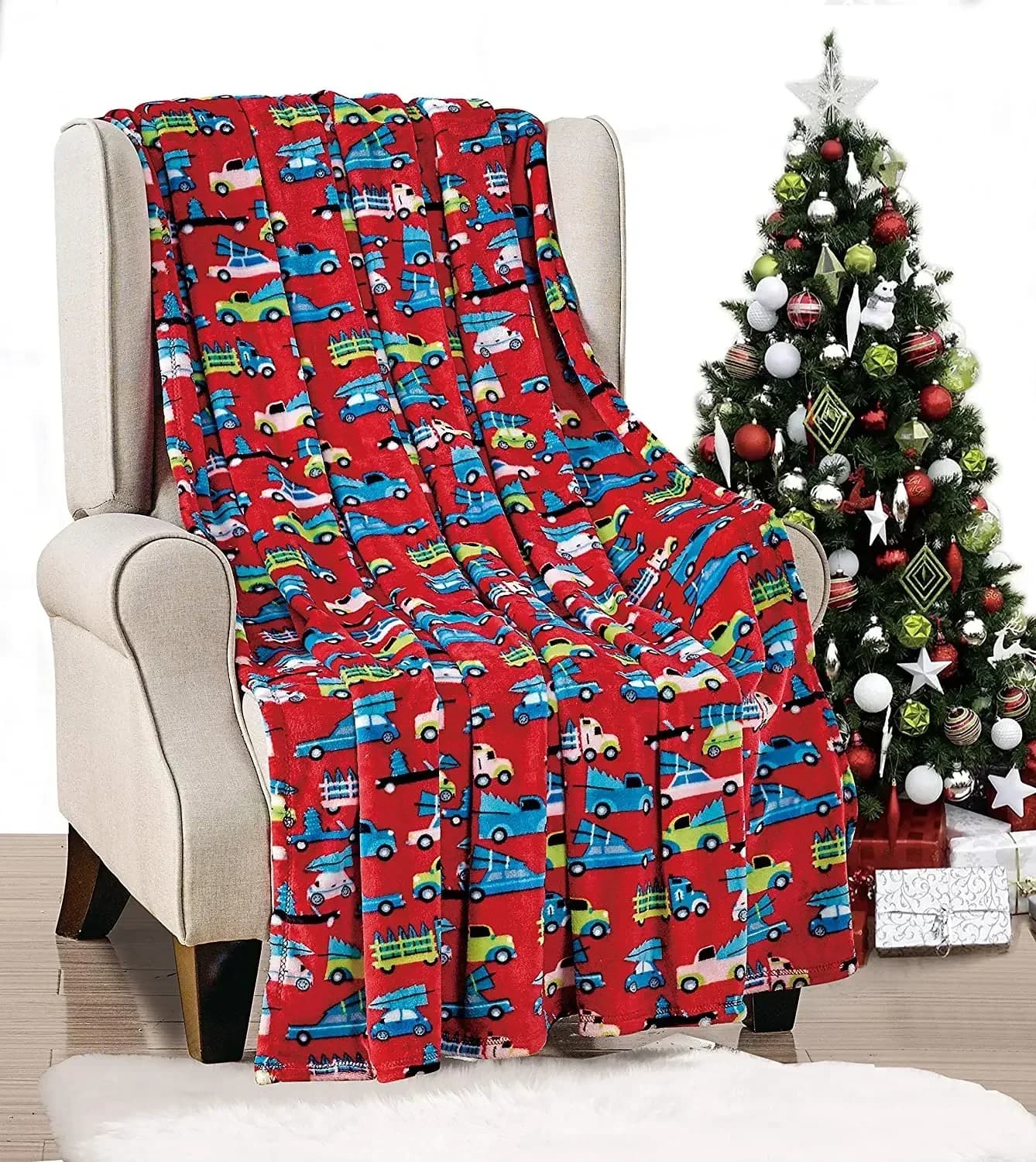 Coperta da tiro rosso natale morbido peluche caldo pupazzo di neve cabina invernale regali di compleanno per le vacanze