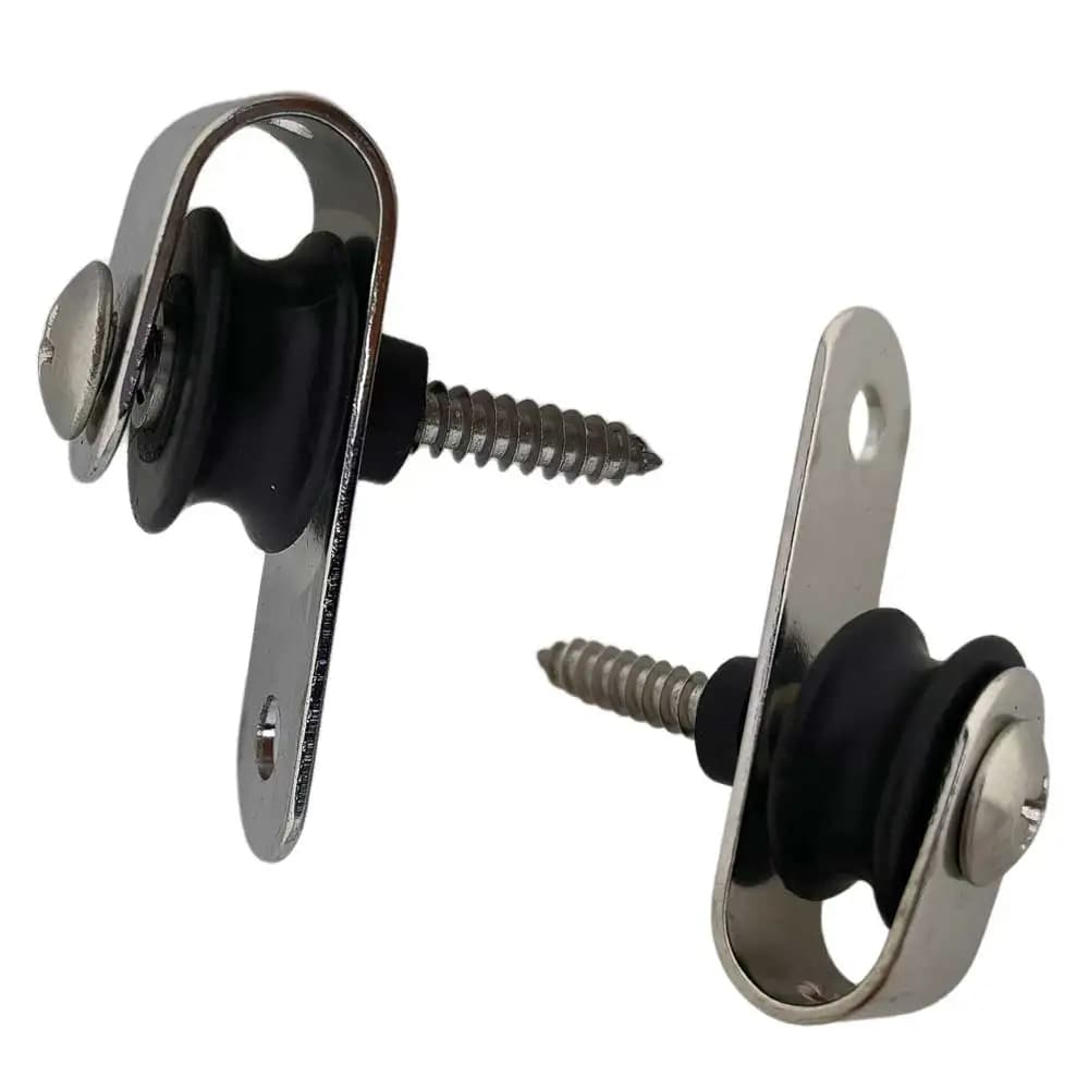 316 Stainless Steel Marine Pulley with Nylon Sheave Sailboat Boat Rope Pulley Block Rigging Screw-On Fixed Pulley for 3-5mm Rope