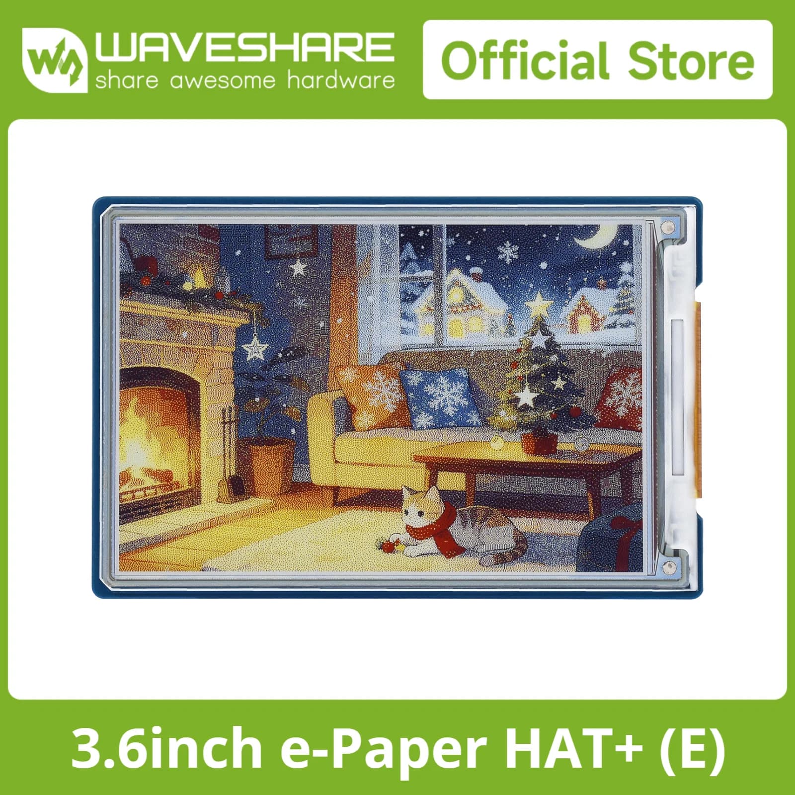 Waveshare 3.6inch E Ink Spectra 6 (E6) Full color E-Paper Display for Raspberry Pi/Jetson Nano/Audio/ESP32, 600×400, SPI