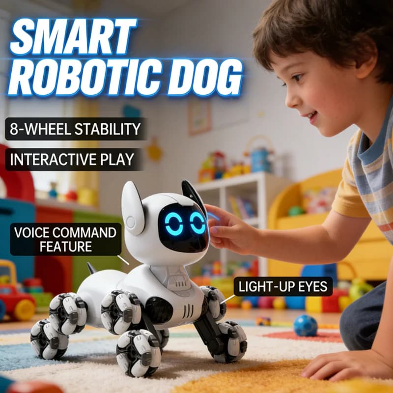 Nuovo Cane Robot RC 2026 con Comando Vocale, Sensore Tattile, Musica e Canzoni - Giocattolo Robotico per Bambini e Bambine, Regalo Perfetto