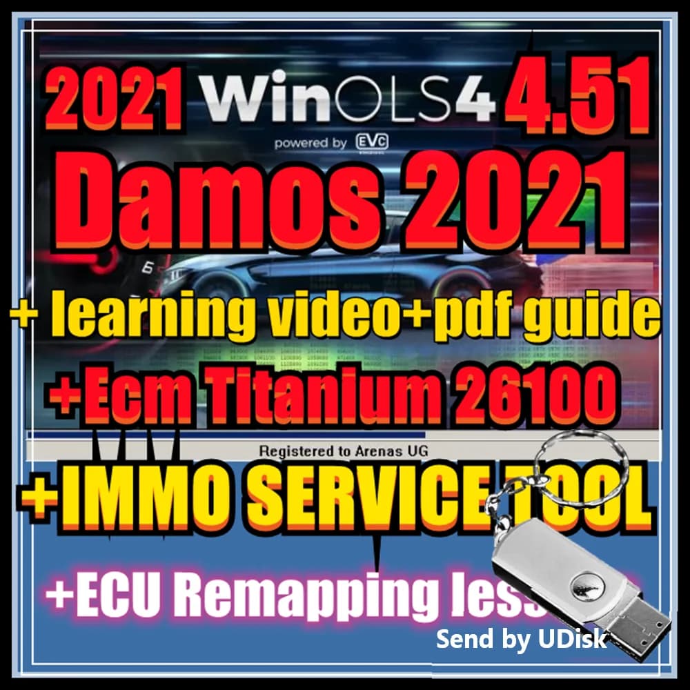 I più nuovi WinOLS 4.51 con plugin Vmwar + 2021 Damos + ECM TITANIUM + IMMO SERVICE Tool + ECU Remapping lezioni + Video Guide Car