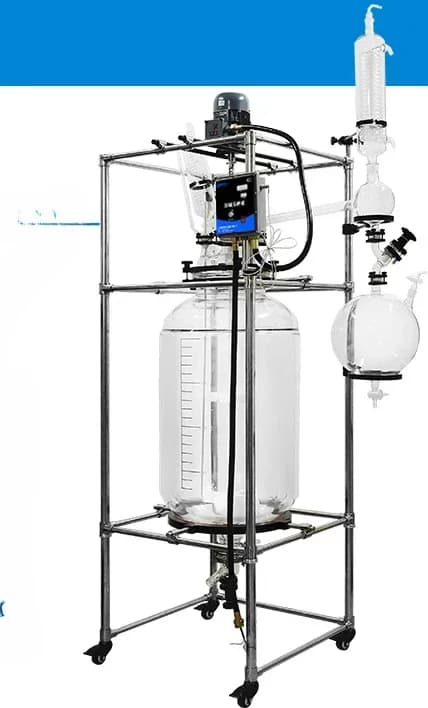 Reattore in vetro riscaldamento elettrico politetrafluoroetilene chimico filtro nucleo sabbia bollitore 50L 80L 100L 150L 200L 250L